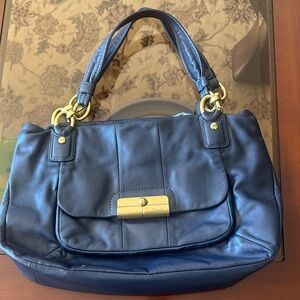 Coach Dark Blue Leather Shoulder Bag